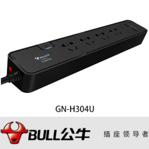 公牛/GN-H3系列/带USB口 抗电涌插座过载保护插排插线板接线板4孔6孔3米